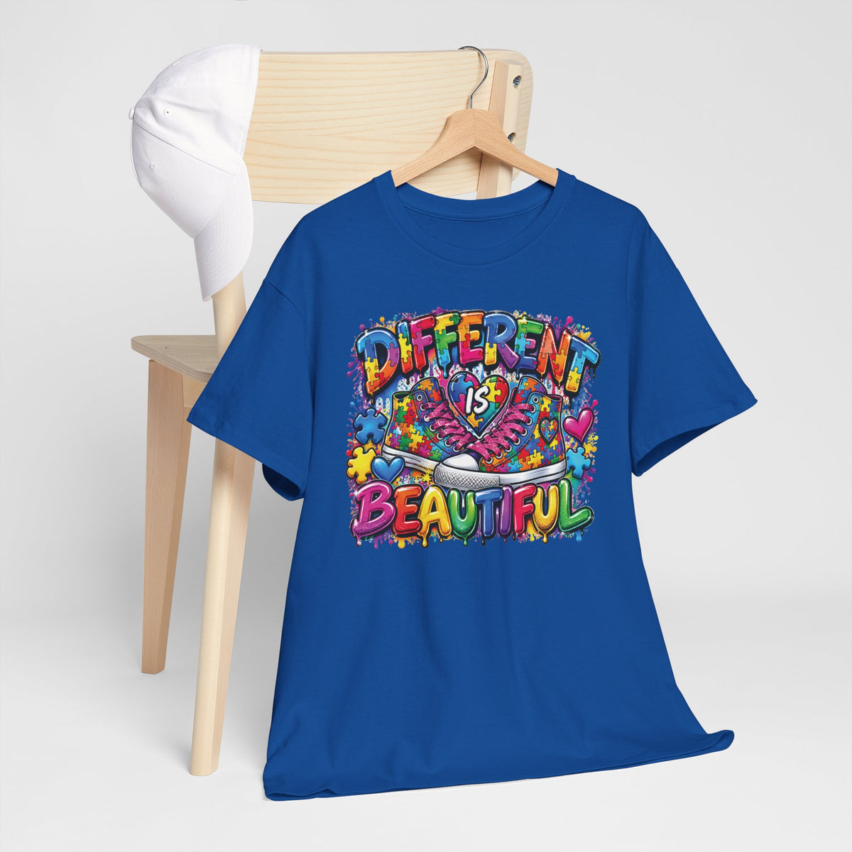 Autism Different Is Beautiful T-Shirt | Colorful Rainbow Graffiti Design