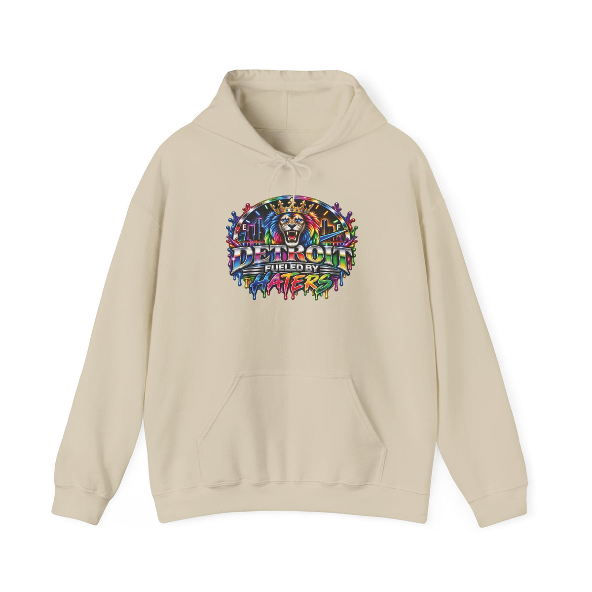 Detroit Graffiti Lion Hoodie | Colorful Street Art Pullover
