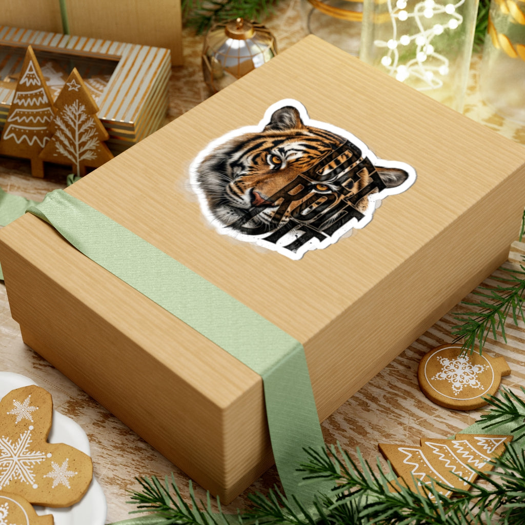 Tiger Face with 'Do It or Quit' Text Sticker | Kiss-Cut Vinyl Decal