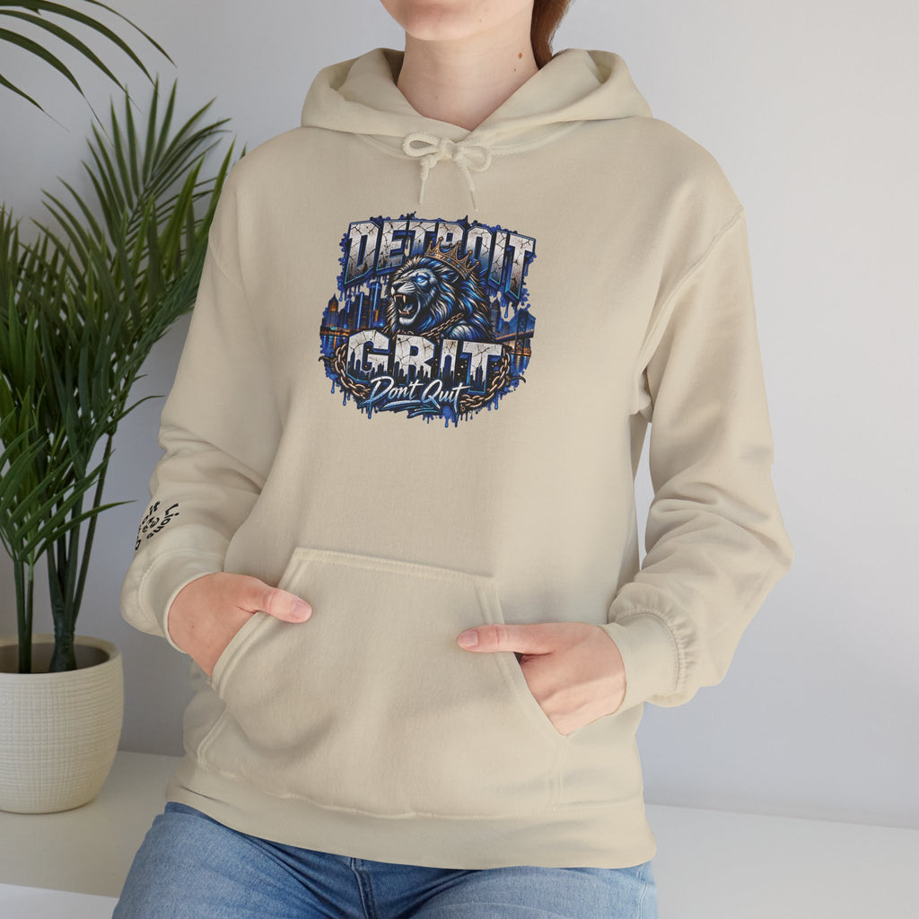 Detroit Grit graphic Hoodie | Motor City skyline, industrial vintage design