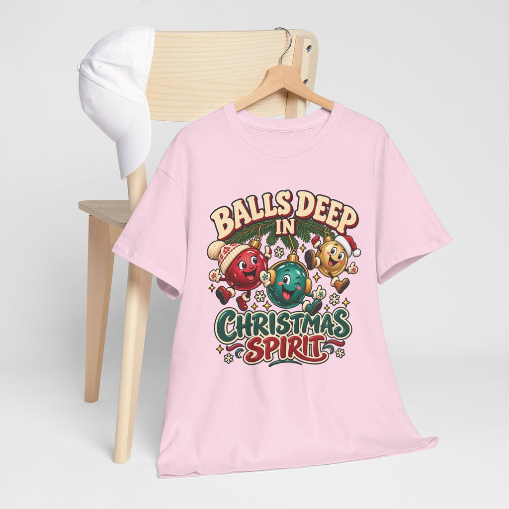 Balls Deep in Christmas Spirit Graphic Tee
