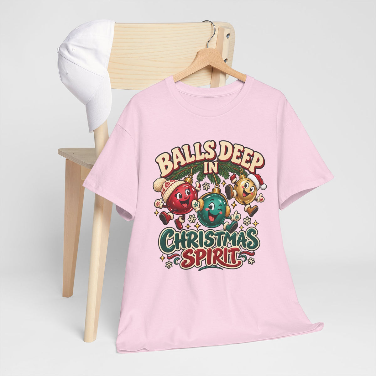 Balls Deep in Christmas Spirit Graphic Tee