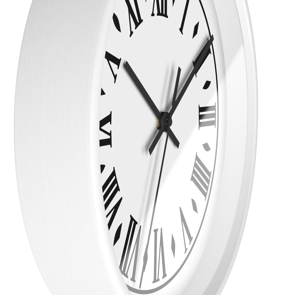 Roman Numeral Vintage Clock Wall Clock | Black Frame, White Face