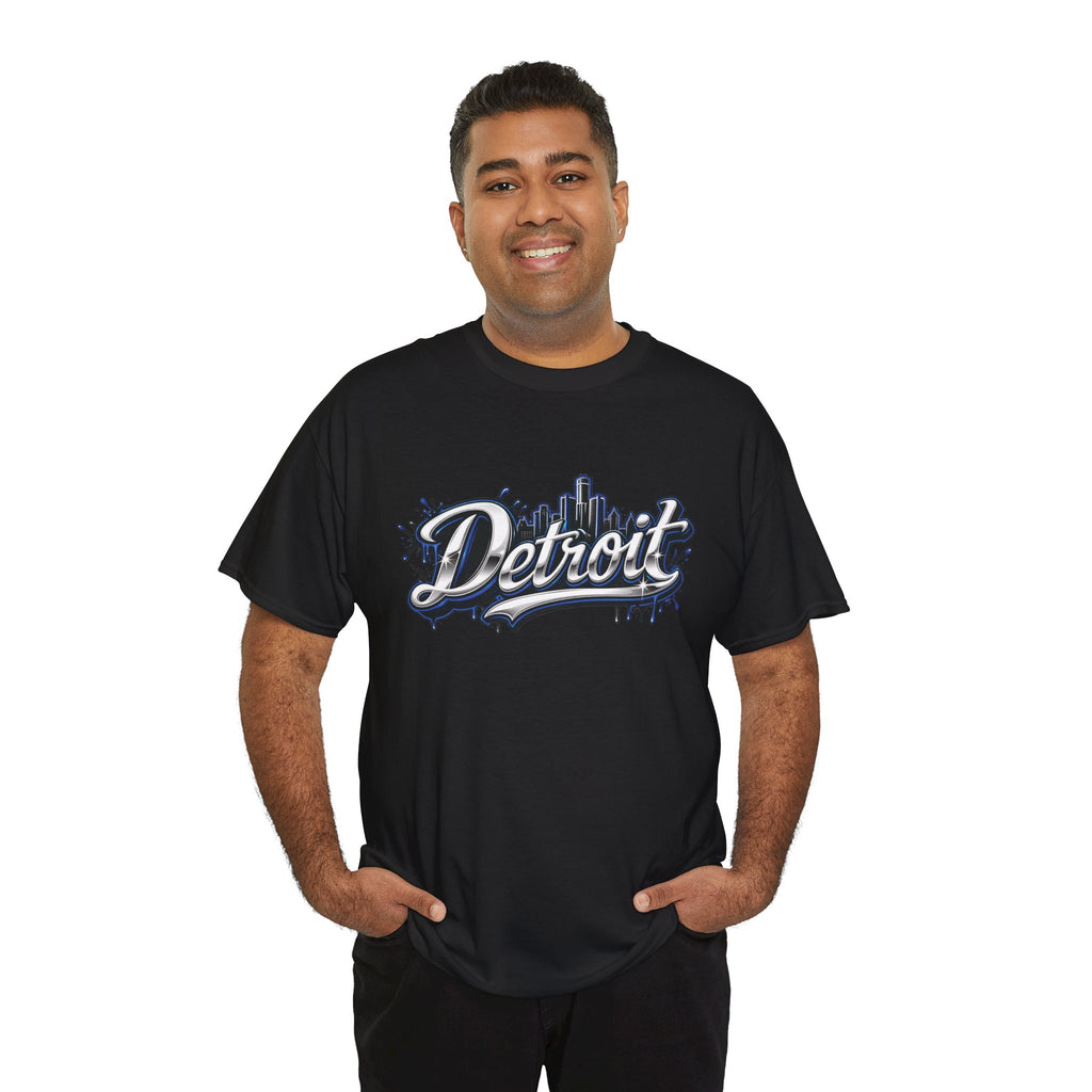 Detroit Skyline Script Tee | Detroit Lion of the North Graphic T-Shirt