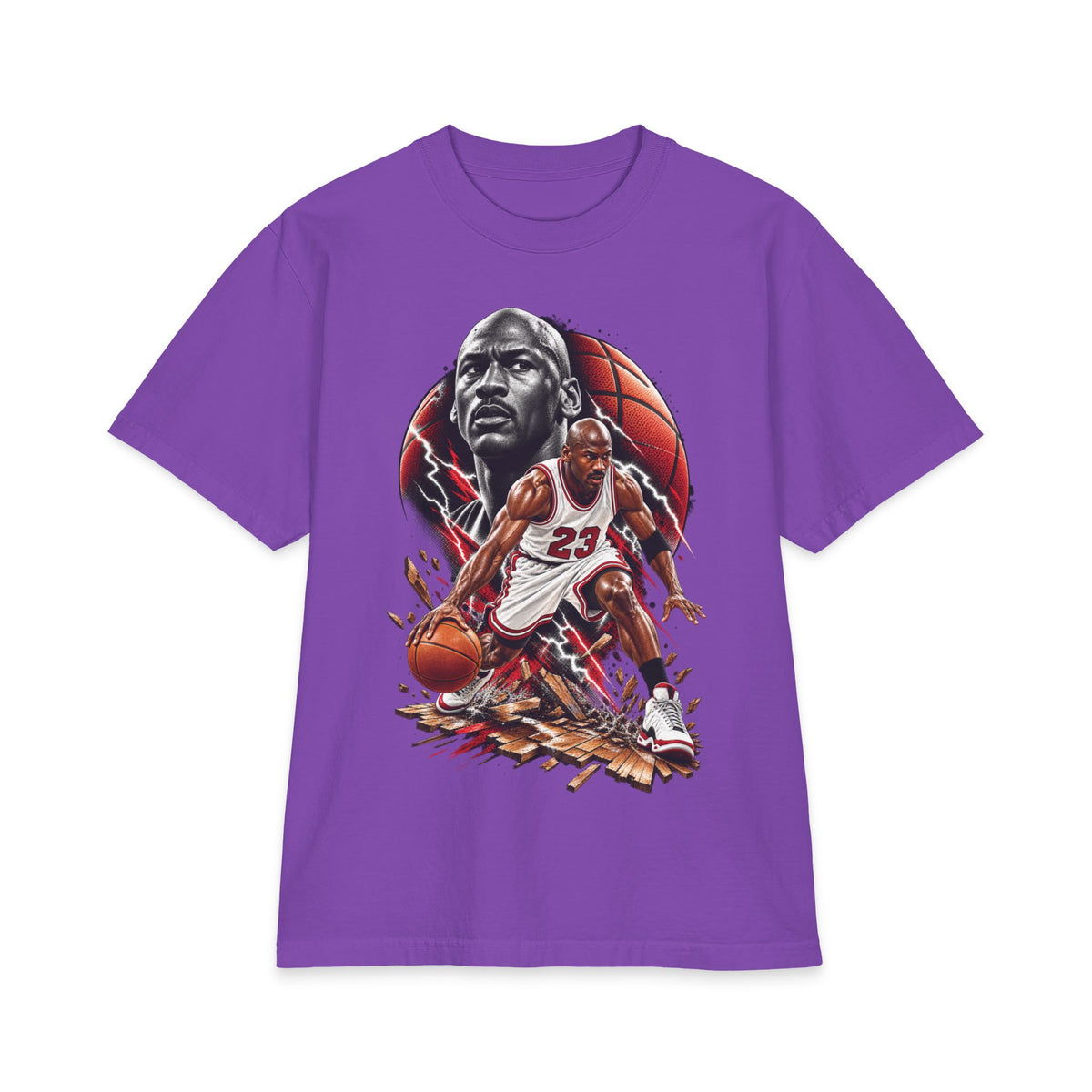 Basketball Player Illustration T-Shirt | Action Dribbling Court Scene