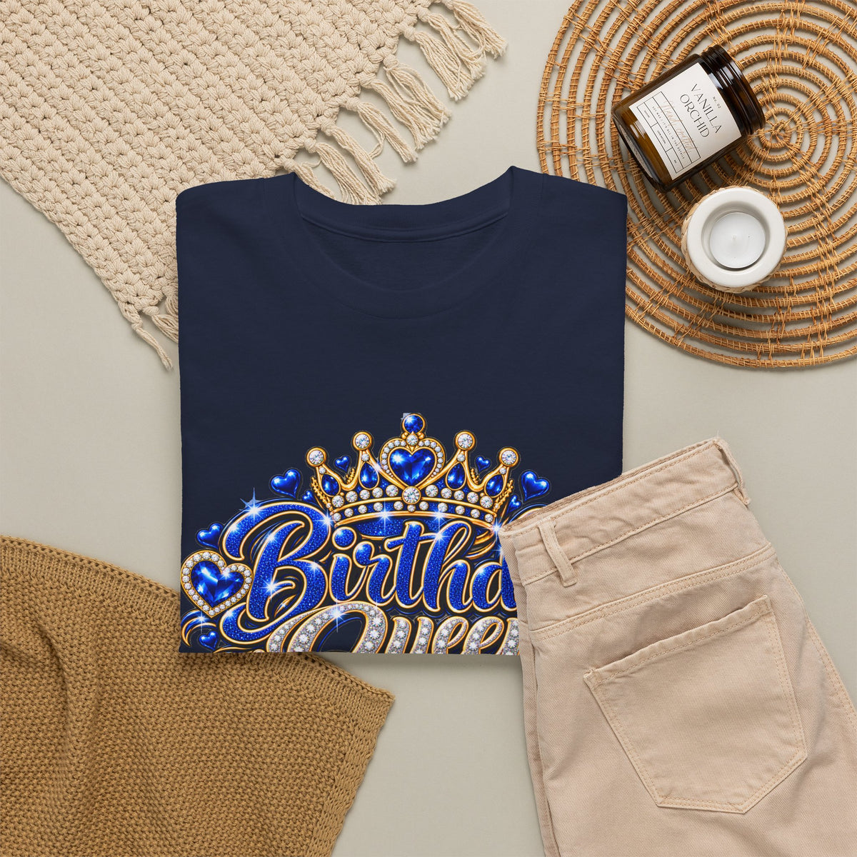Birthday Blue Queen Crown Graphic Tee