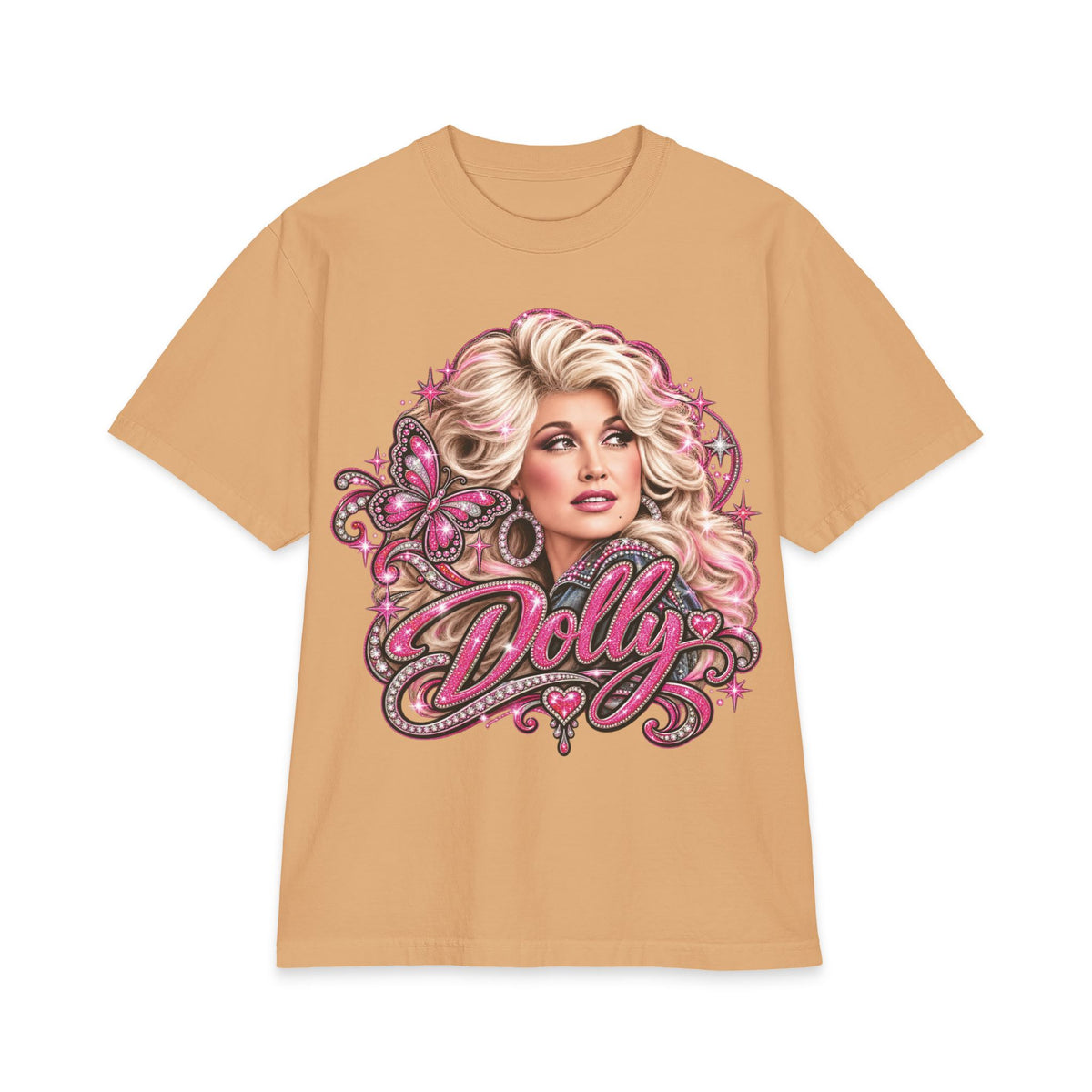 Retro Pink Dolly Portrait T-Shirt | Country Cowgirl Graphic Tee