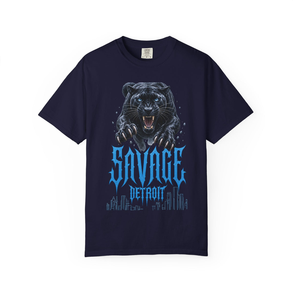 Savage Detroit Panther T-shirt | Black Panther Graphic Tee, City Skyline