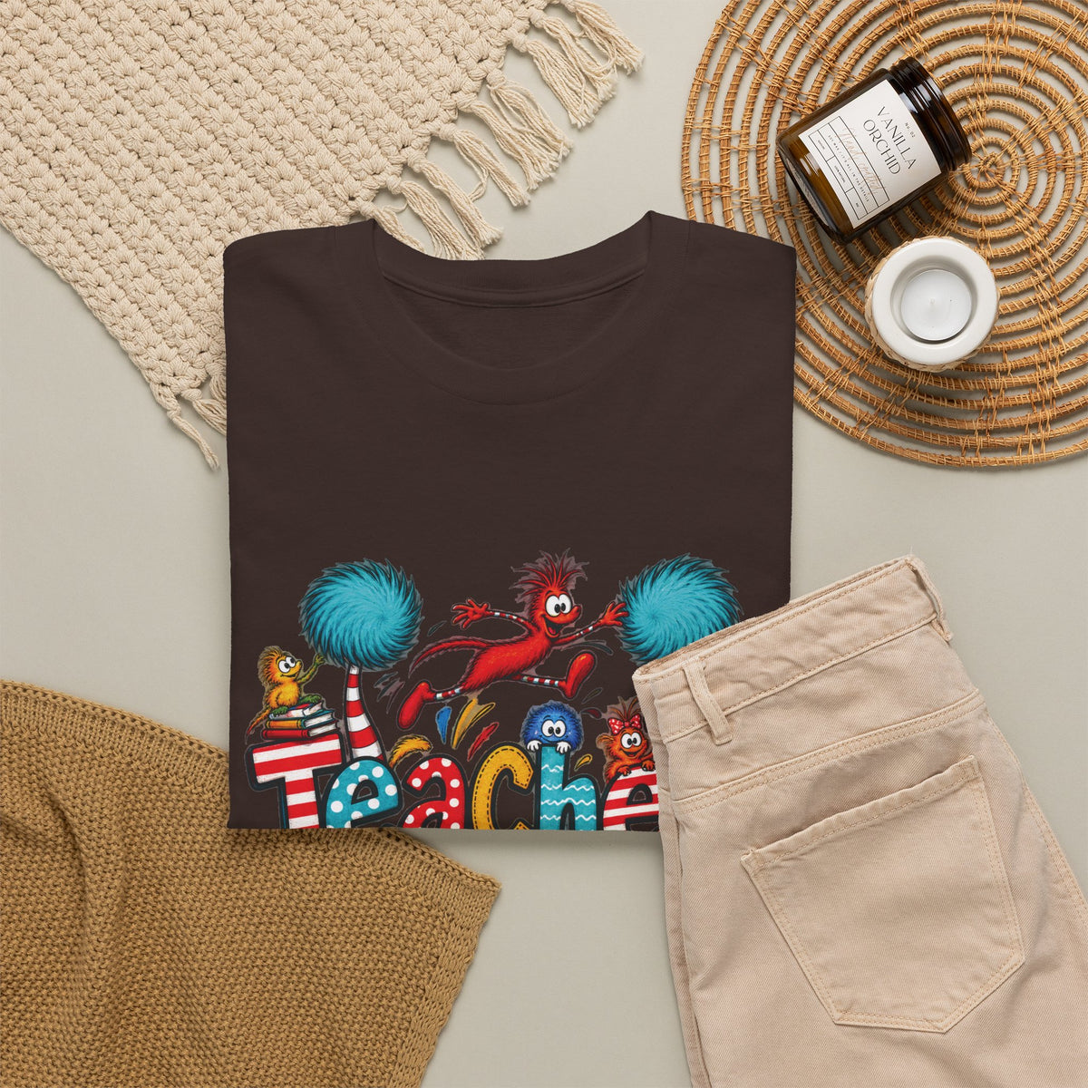 Teacher of Little Things T-Shirt | Colorful Dr. Seuss Style Kids Classroom Tee