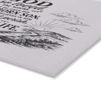 John 3:16 Scripture Cross Illustration Glass Cutting Board | Christian Kitchen Decor
