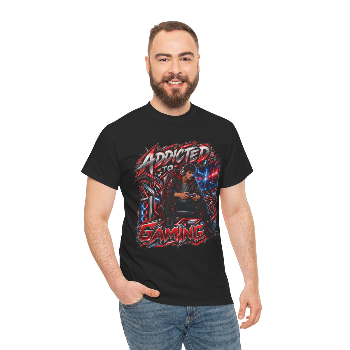 Addicted to Gaming Graphic T-Shirt