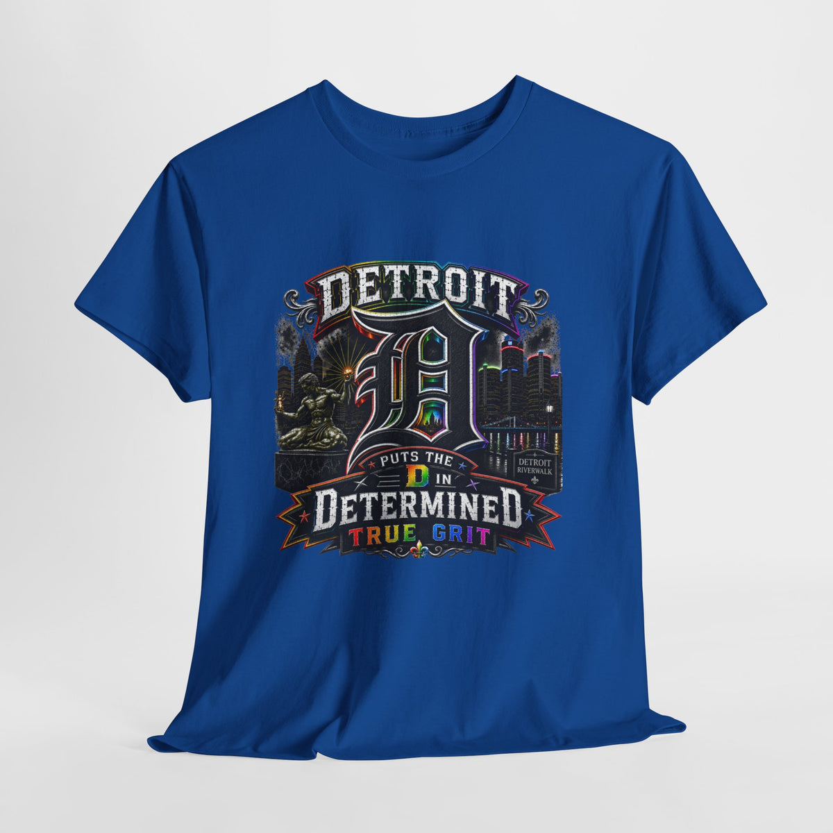 Detroit D Skyline Determined True Grit T-Shirt | City Pride Tee