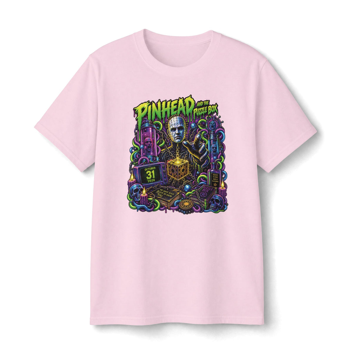Pinhead Hellraiser Graphic Tee | Horror Movie Poster Style