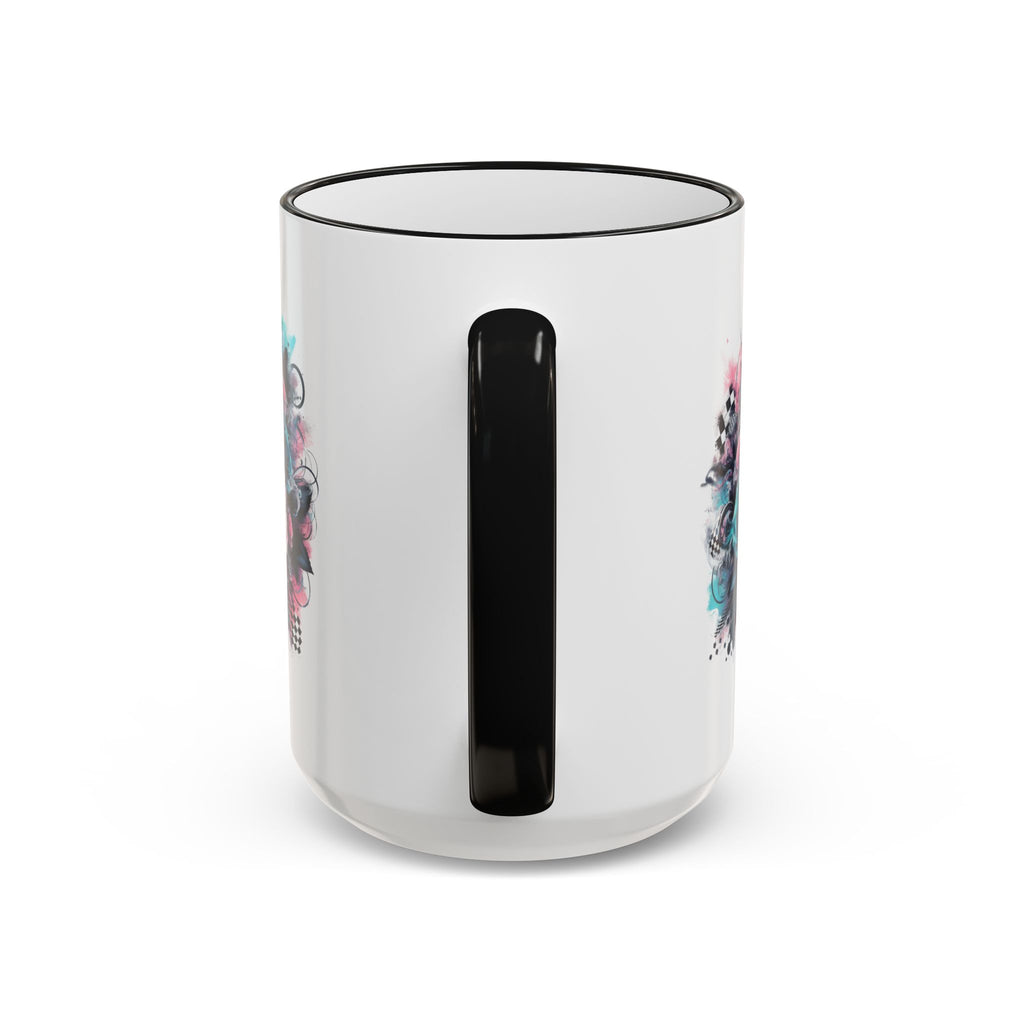 Sugar Skull Girl mug | Accent Rim & Handle ceramic mug