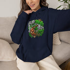 Puff Pass Stay Lifted Hoodie | Cannabis Leaf, Smoky Hand Illustration