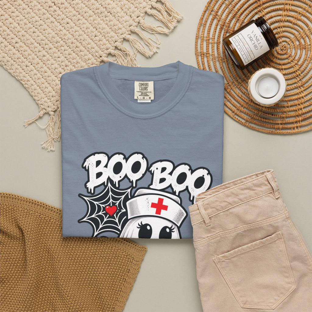 Boo Boo Crew Nurse Ghost T-shirt | Halloween Cute Spooky Candy Heart