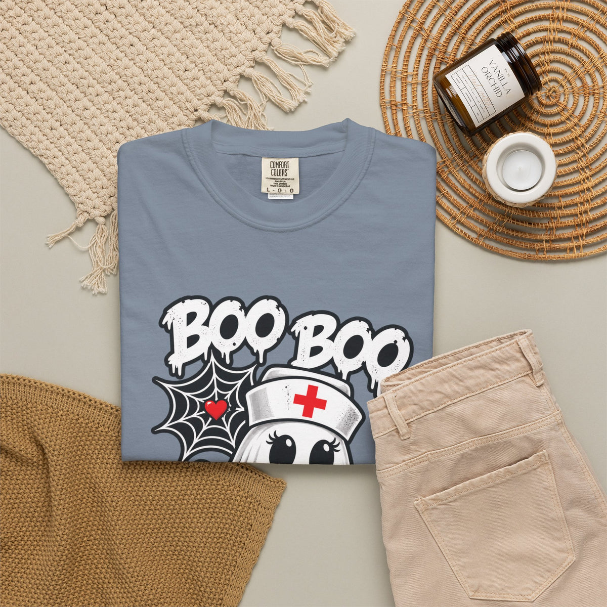 Boo Boo Crew Nurse Ghost T-shirt | Halloween Cute Spooky Candy Heart