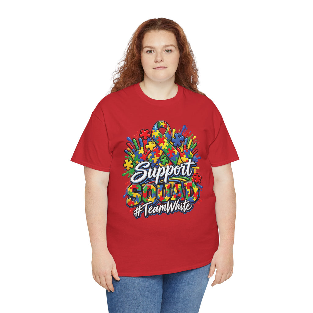 Support Squad T-Shirt | Autism Awareness Ribbon, Puzzle Heart Design