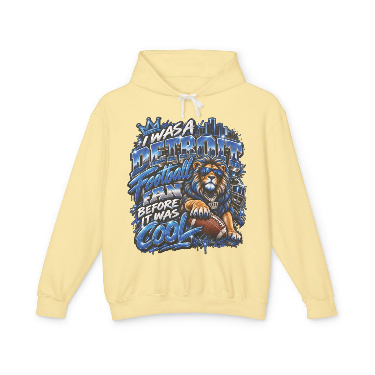 Detroit Retro Graffiti Hoodie | Lion, Skyline, Football Illustration