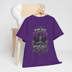 Grim Reaper Skull with Purple Flames T-Shirt | Gothic Death Quote Tee