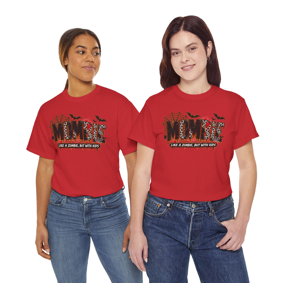 Mombie Mom T-Shirt | Halloween mom tee, spooky bats and cobwebs