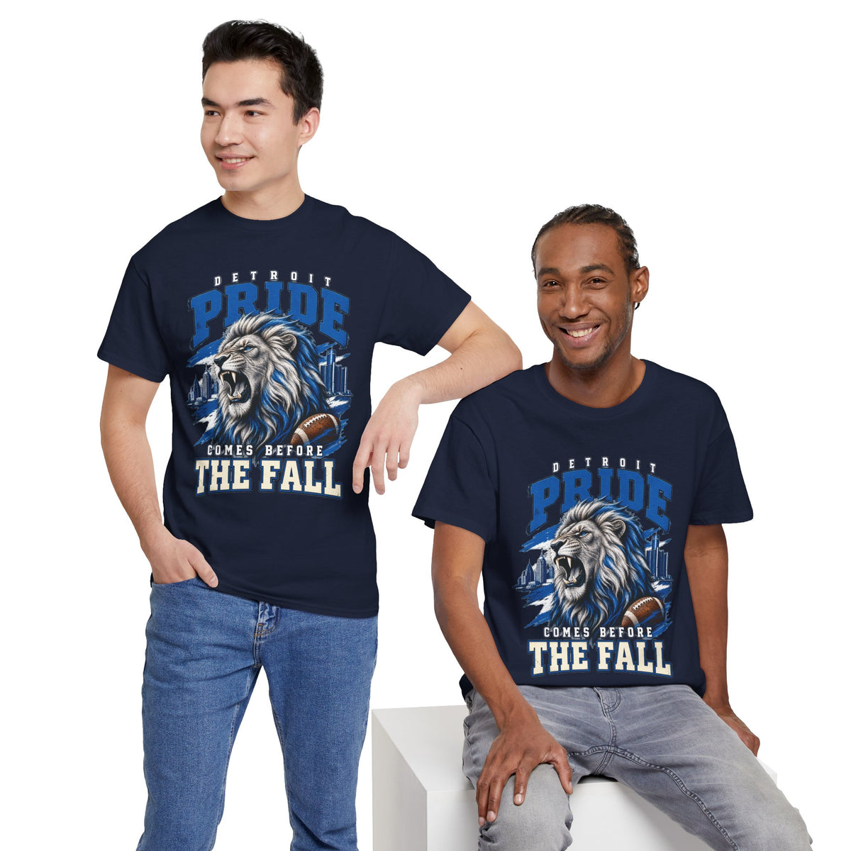 Detroit Pride Comes Before the Fall Lion Graphic T-Shirt