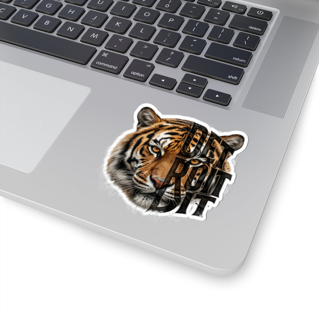 Tiger Face with 'Do It or Quit' Text Sticker | Kiss-Cut Vinyl Decal