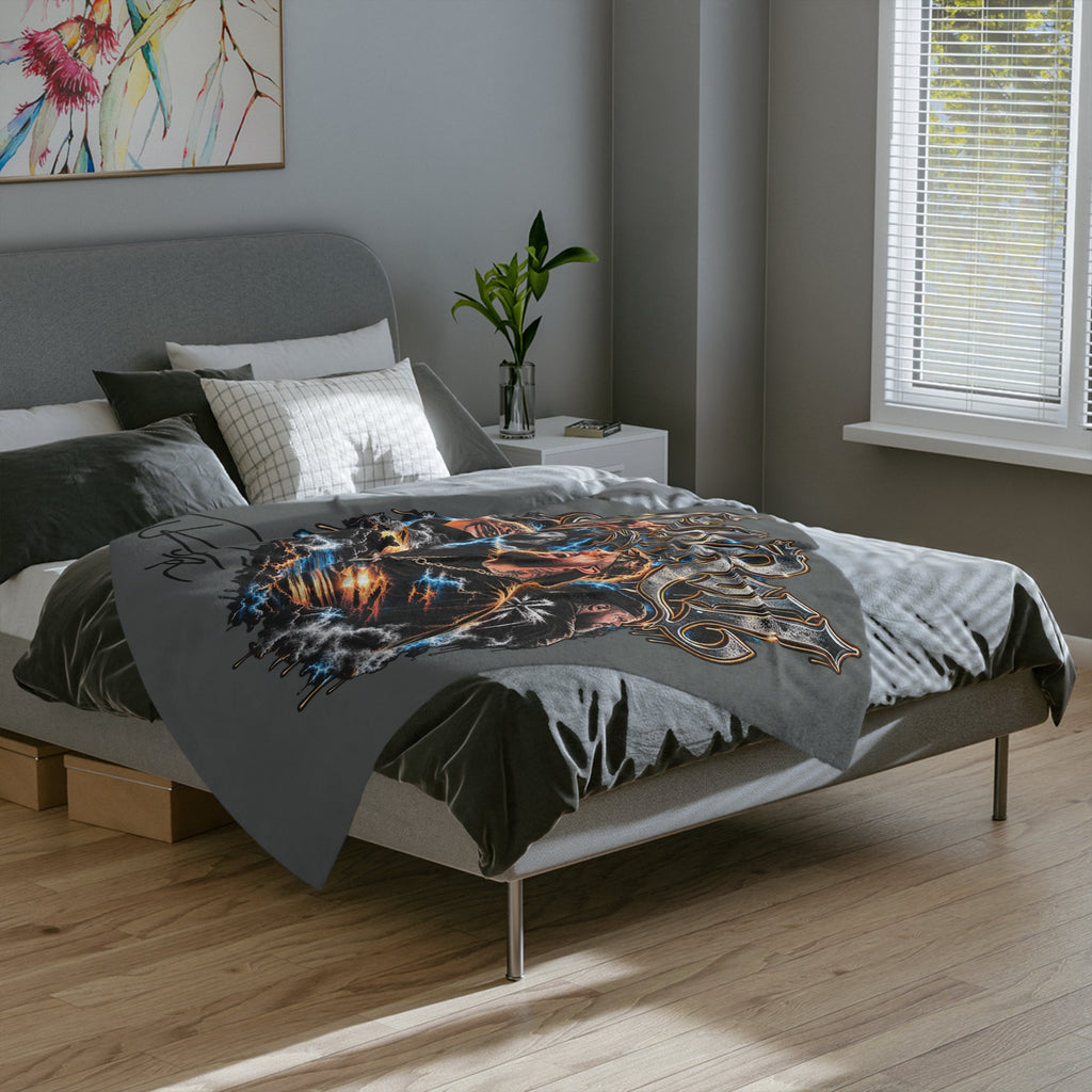 Roll Jelly concert portrait Velveteen blanket | musician tour artwork