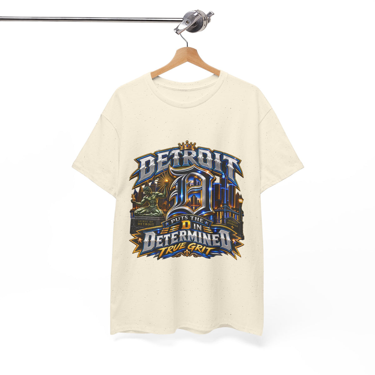 Detroit Determined design T-Shirt | Motor City D Pride, True Grit slogan