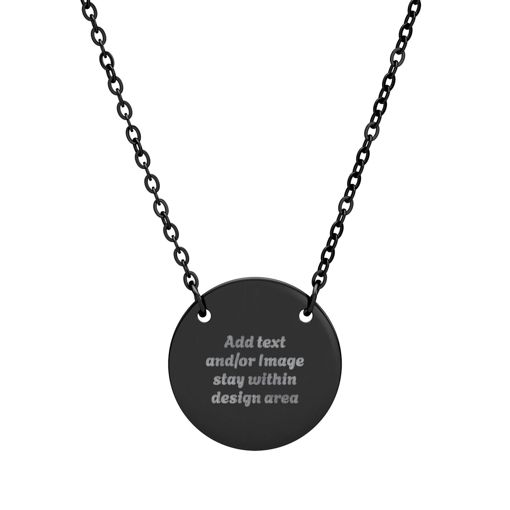 Engraved Circle Nameplate Necklace | Personalized Disc Pendant