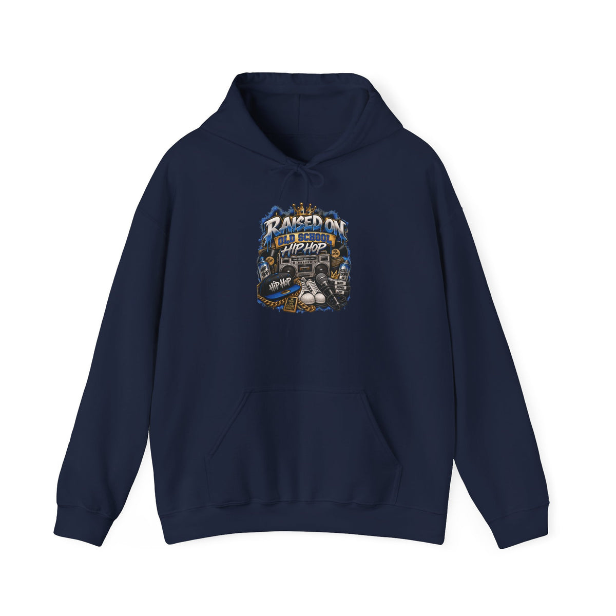 Raised On hip hop Hoodie | Vintage Guitar Skull Band Design