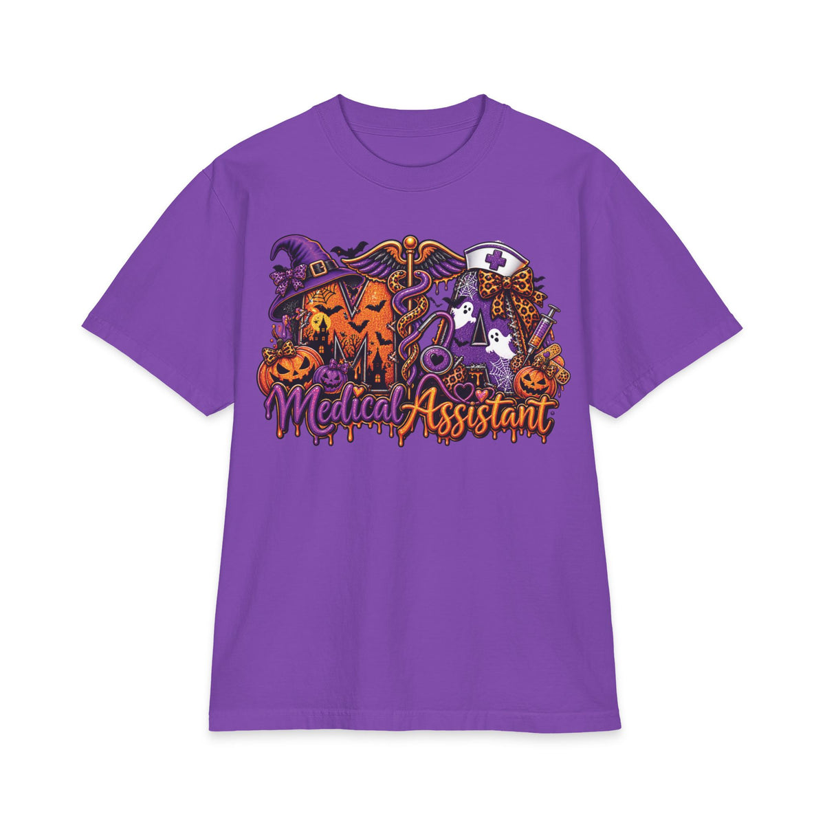 Halloween Medical Assistant T-Shirt | Witch Pumpkin Caduceus Nursing Tee