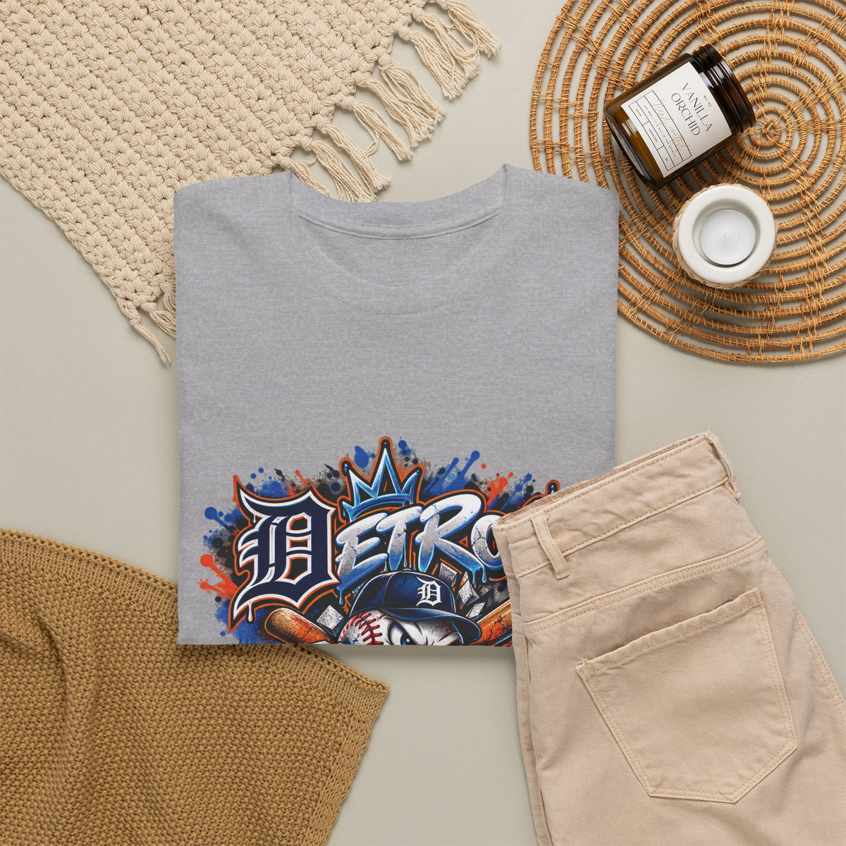 Detroit Batter Up T-Shirt | Baseball City Skyline Tee