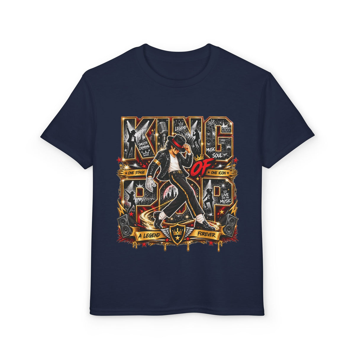 King of Pop Michael Jackson design Youth T-Shirt | Retro Music Dance Tee