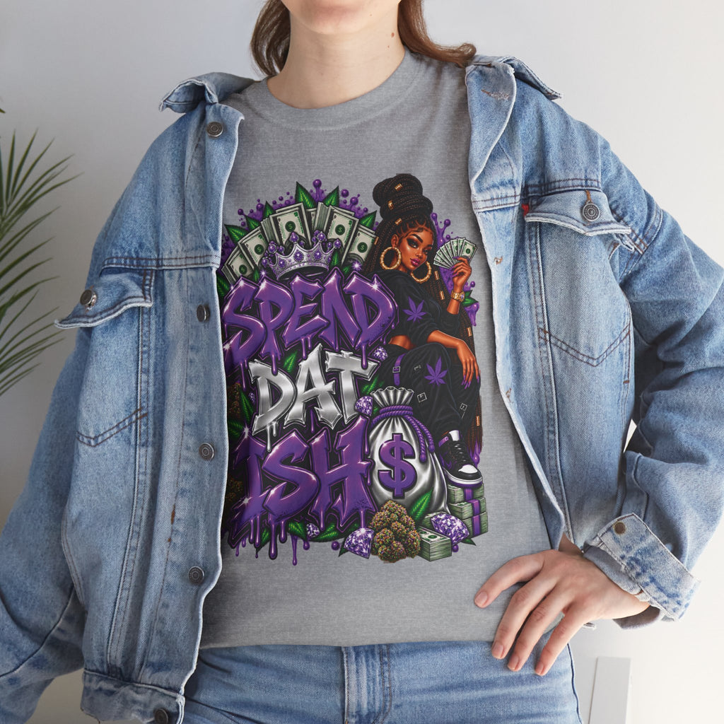 Spend Dat sh*t Tee | Graffiti Money Design, Purple Streetwear
