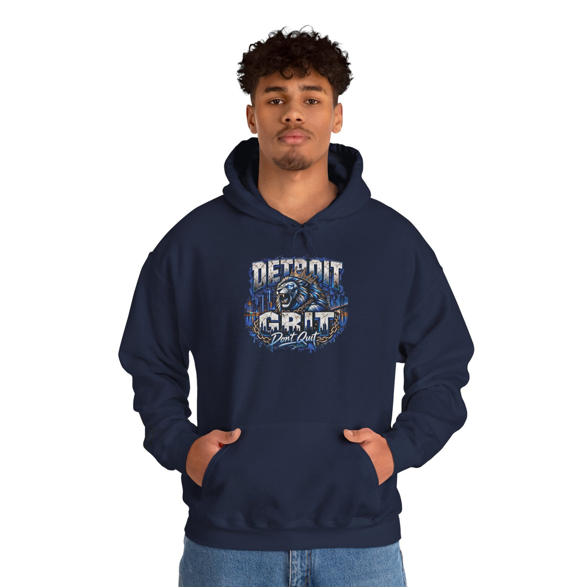 Detroit Grit graphic Hoodie | Motor City skyline, industrial vintage design
