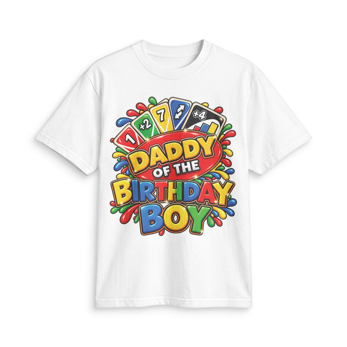Daddy of the Birthday Boy T Shirt | Colorful Card Game Party Tee