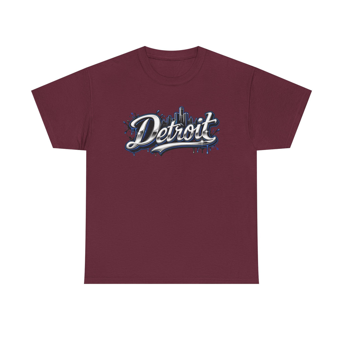 Detroit Script Tee | 313 Drip Skyline T-Shirt