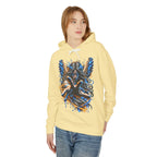 Dark Angel Illustration Hoodie | Winged Woman, Dripping Paint Art
