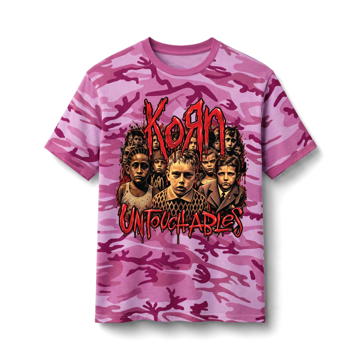 Korn Untouchables Camo Tee | Band Graphic Shirt