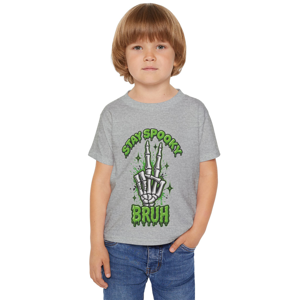 Stay Spooky Bruh toddler t-shirt | Skeleton hand graphic, Halloween kids top