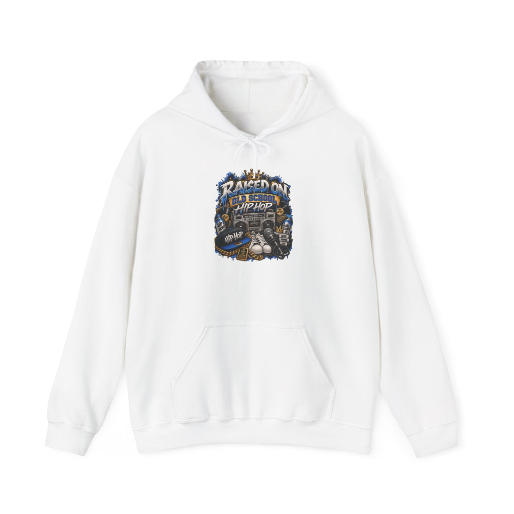 Raised On hip hop Hoodie | Vintage Guitar Skull Band Design