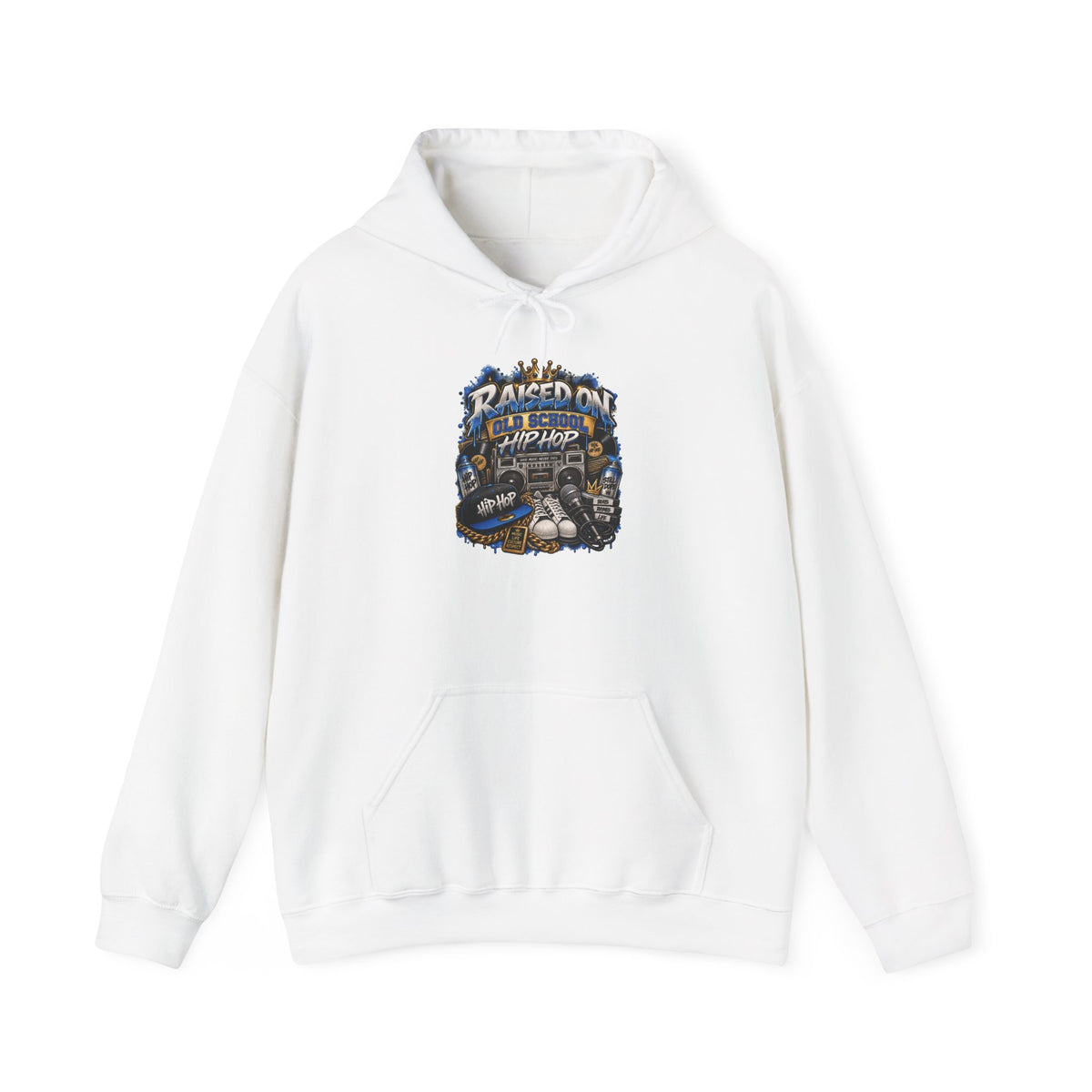 Raised On hip hop Hoodie | Vintage Guitar Skull Band Design