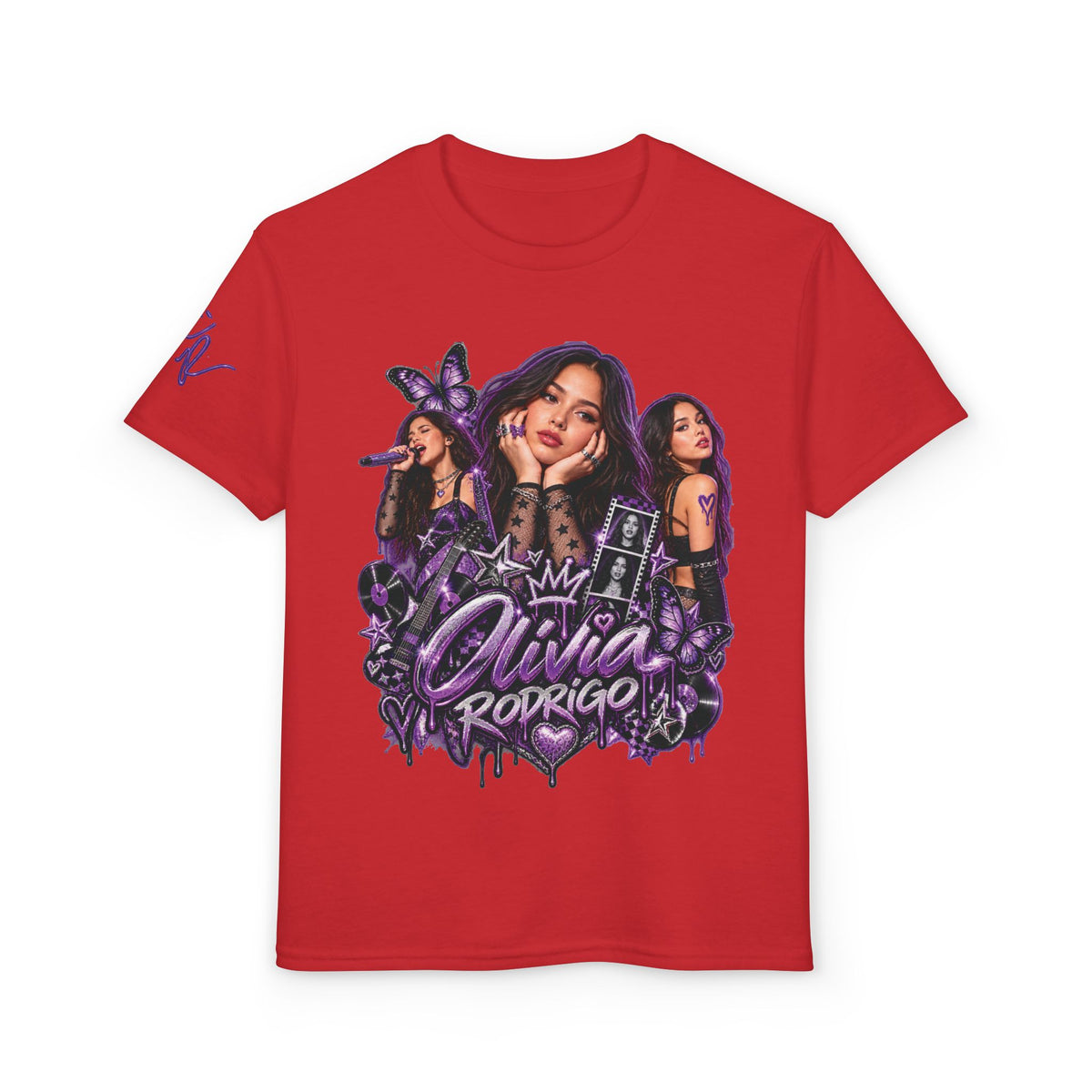 Olivia Rodrigo Pop Star Collage T-Shirt | Tour Dates Backprint