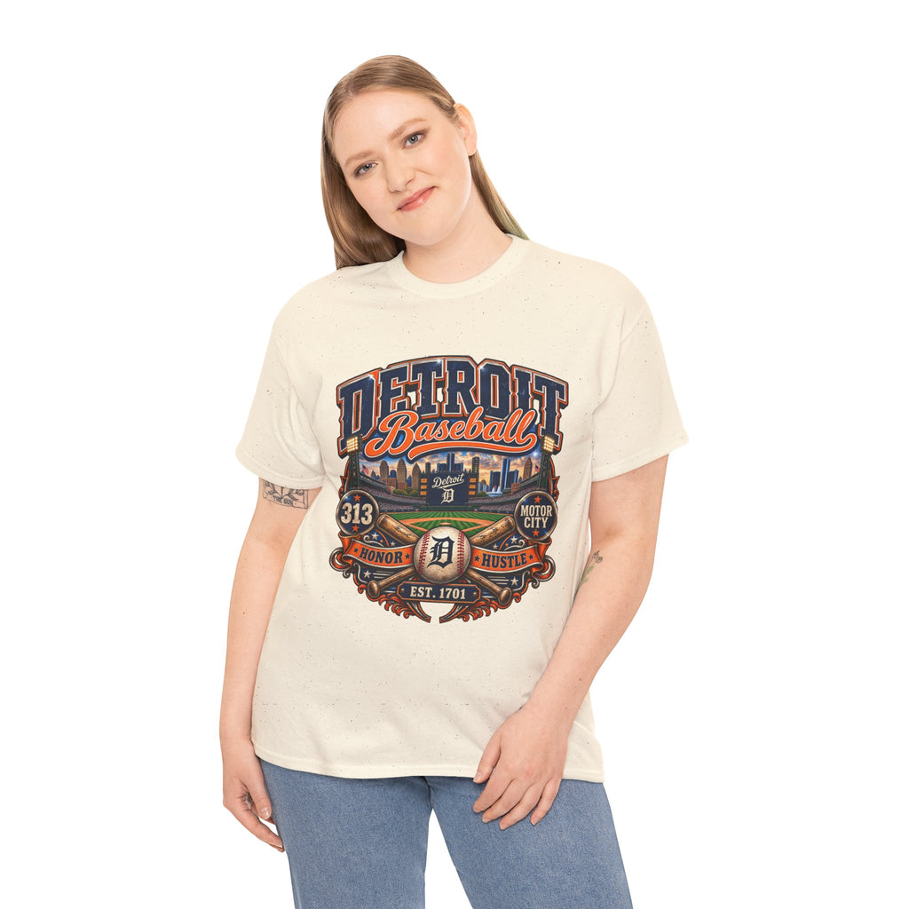 Detroit Baseball Tee | Motor City 313 Vintage Baseball Design