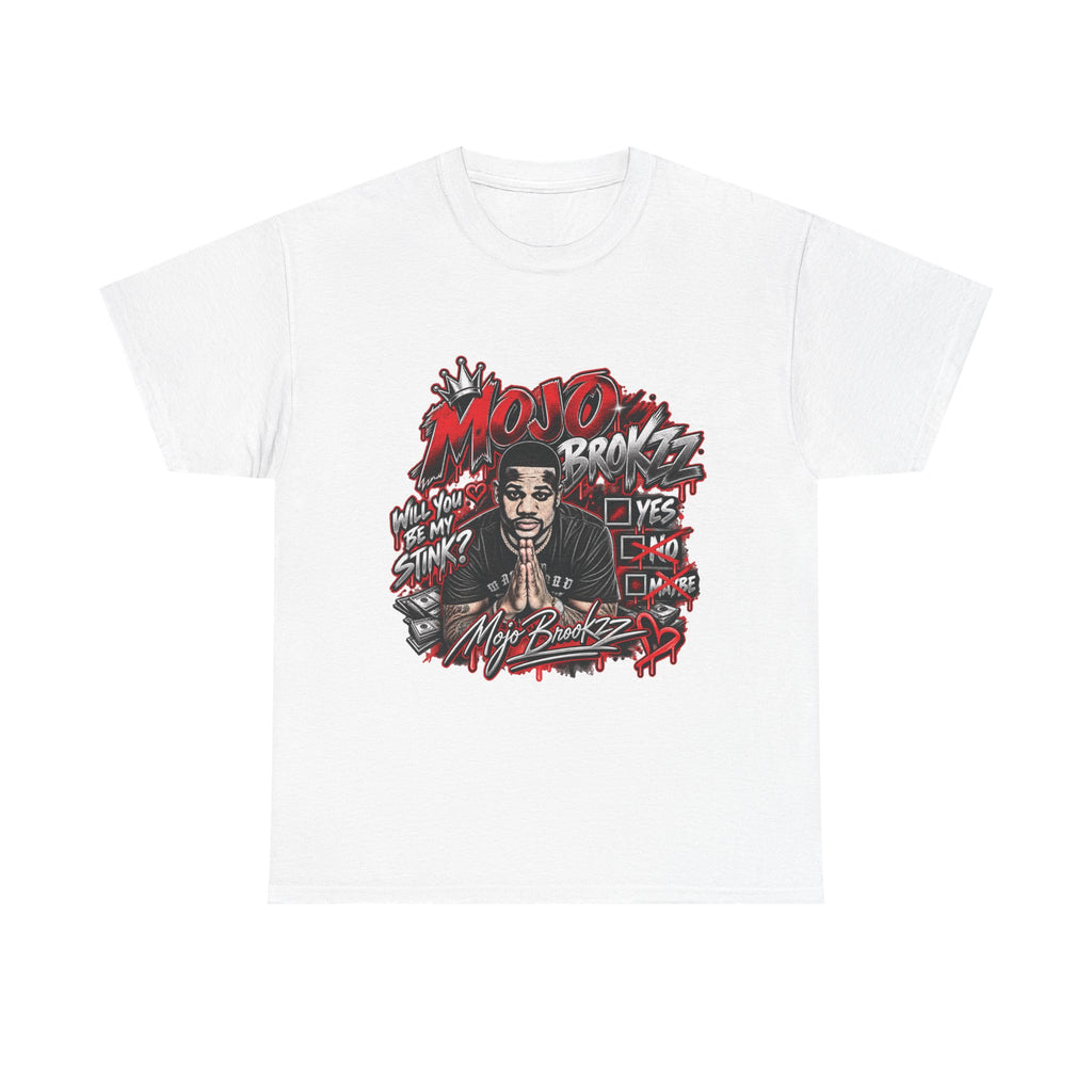 Mojo Bronze Graphic Tee | Urban Graffiti Portrait, Red Black Illustration