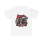 Mojo Bronze Graphic Tee | Urban Graffiti Portrait, Red Black Illustration