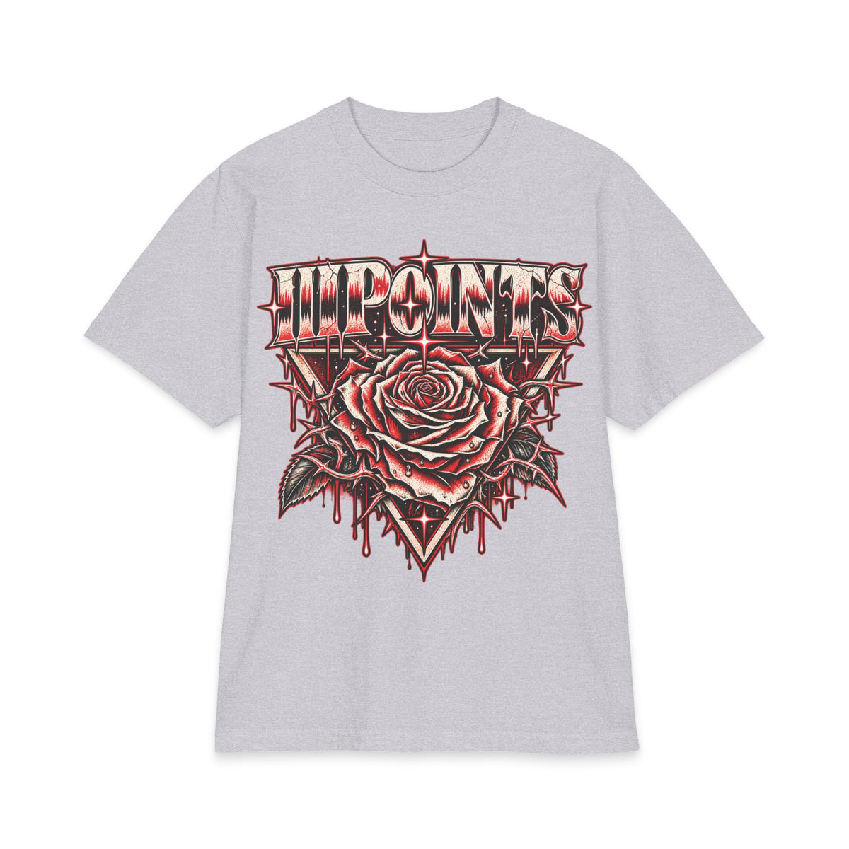 Three Points Rose Graphic T-Shirt | Band Tour Poster Style
