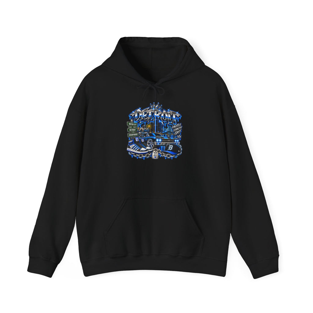 Detroit Cityscape collage Hoodie | 313 skyline graphic sweatshirt