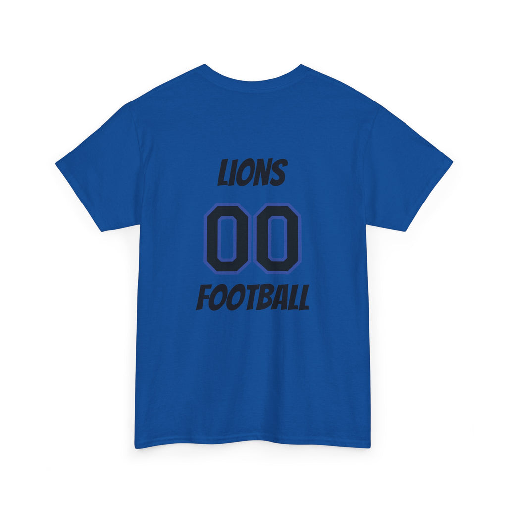 Detroit Lion Rider T-Shirt | Football Team Graphic Tee, Blue Mascot